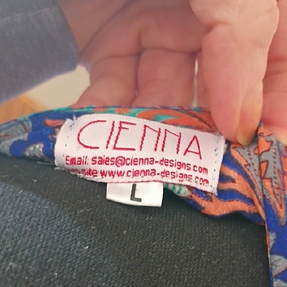 Floral Blue Maxi Dress Tying Around The Waist To Control Cleavage Coverage. - Picture 10 of 10